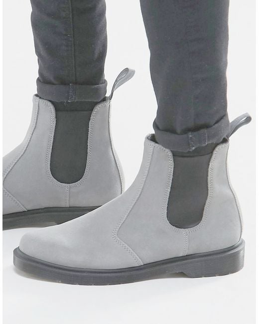 Dr. martens Suede Chelsea Boots in White (Grey) | Lyst