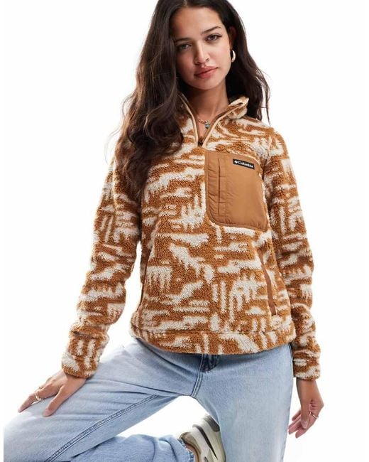 Columbia Brown West Bend Ii Quarter Zip Fleece