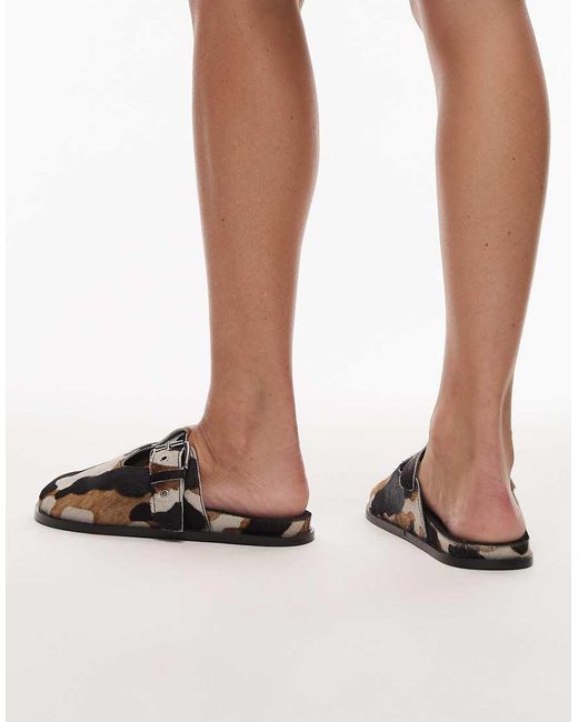 TOPSHOP White Annie Leather Buckle Clog