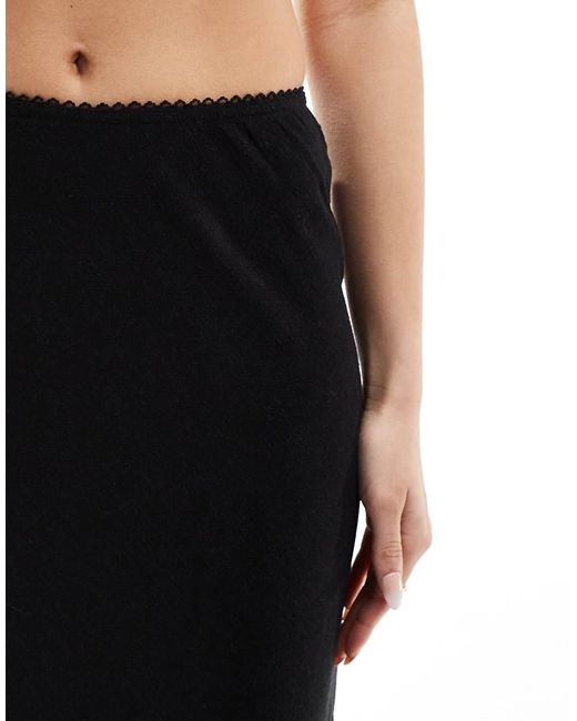 Miss Selfridge Black Linen Blend Bias Maxi Skirt