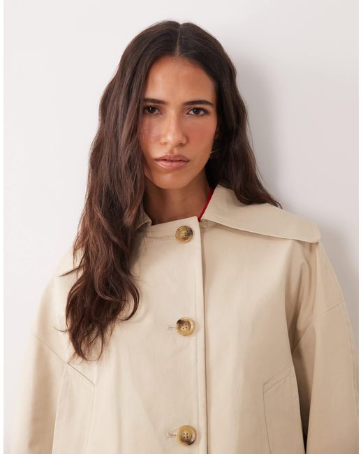 Mango Natural Short Trench Coat