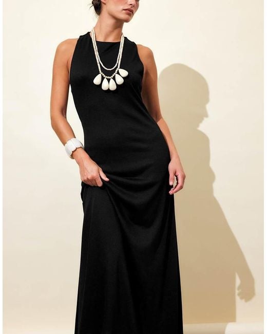 NA-KD Black Twist Back Maxi Dress