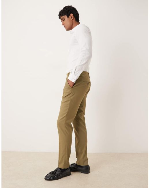 SELECTED Natural Wool Blend Slim Fit Trouser for men