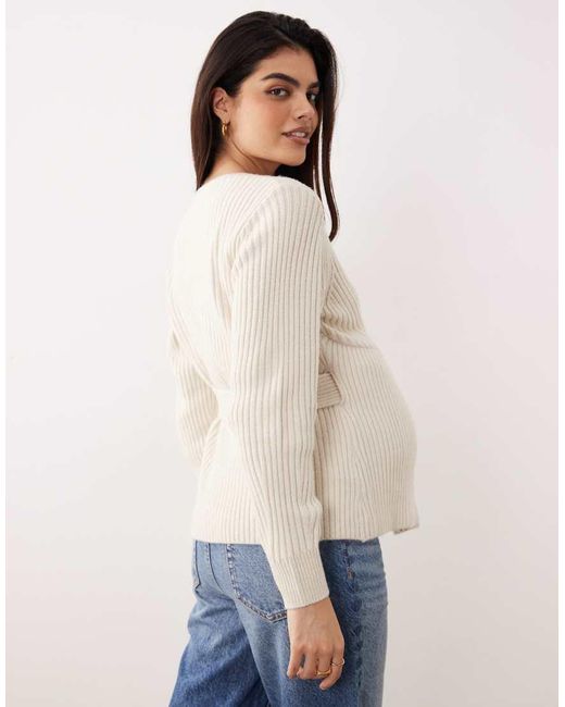 ASOS Natural Asos Design Maternity Wrap Cardigan