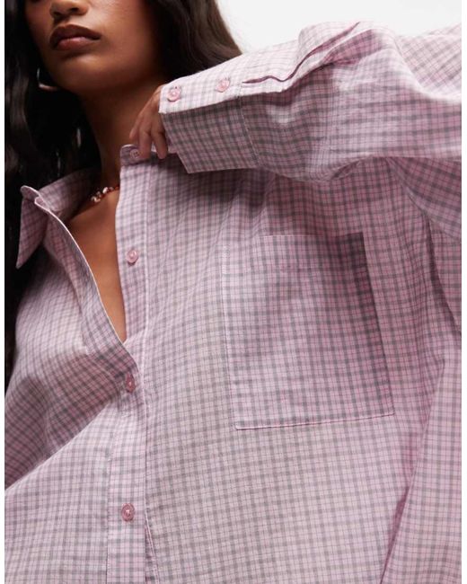 Collusion Purple Oversized Boxy Long Sleeve Shirt