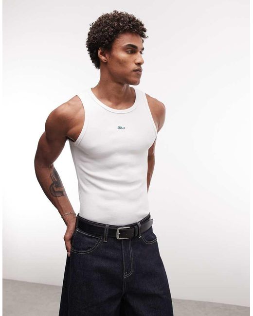 BLKVIS White Script Logo Vest for men