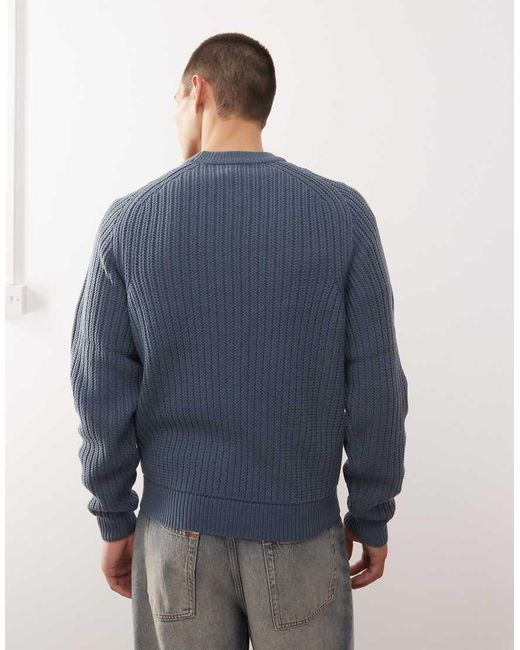 Collusion Blue Knitted Sweat for men