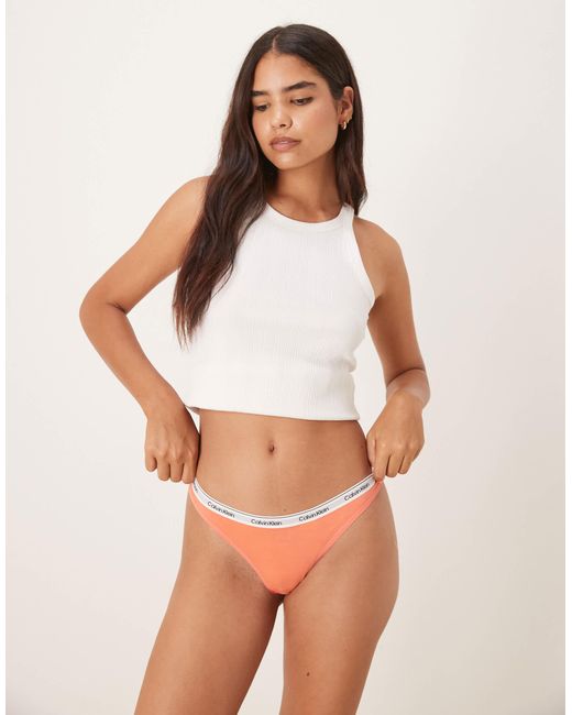 Calvin Klein White Icon Logo Thong