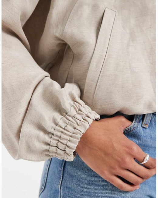 & Other Stories White Matt Satin Bomber Jacket