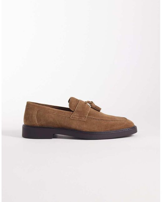 ASOS Brown Loafers With Angled Sole for men