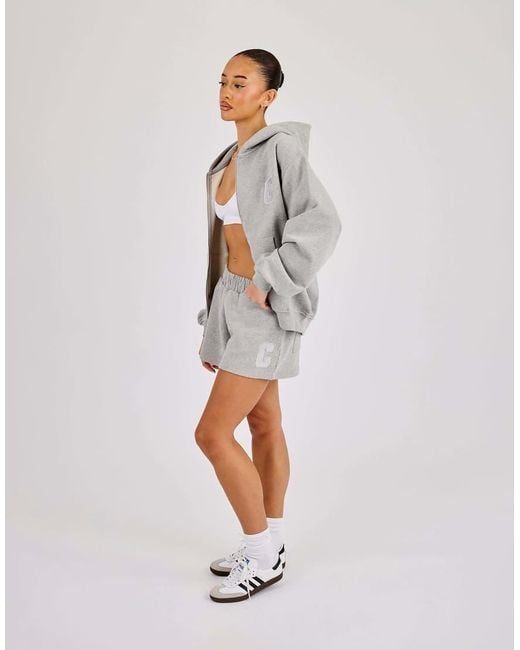 CERNUCCI Gray Embroidered C Shorts