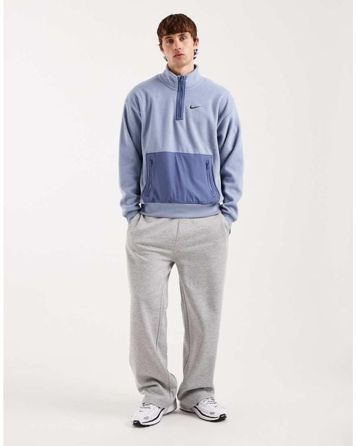 Nike Blue Quarter Zip Polar Sweatshirt for men