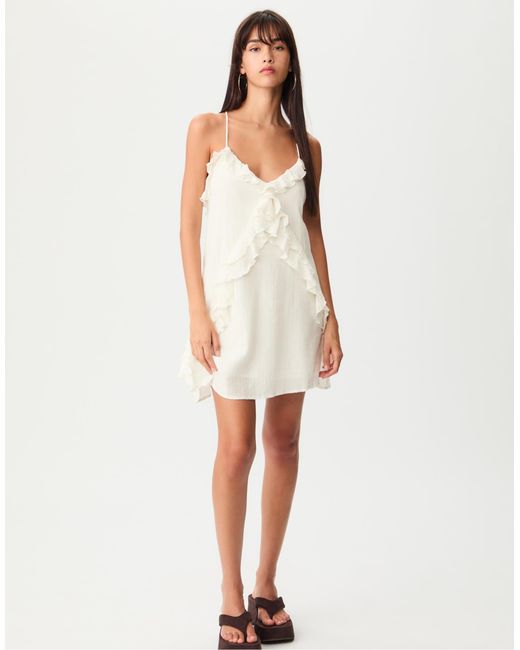 Stradivarius White – kurzes trägerkleid