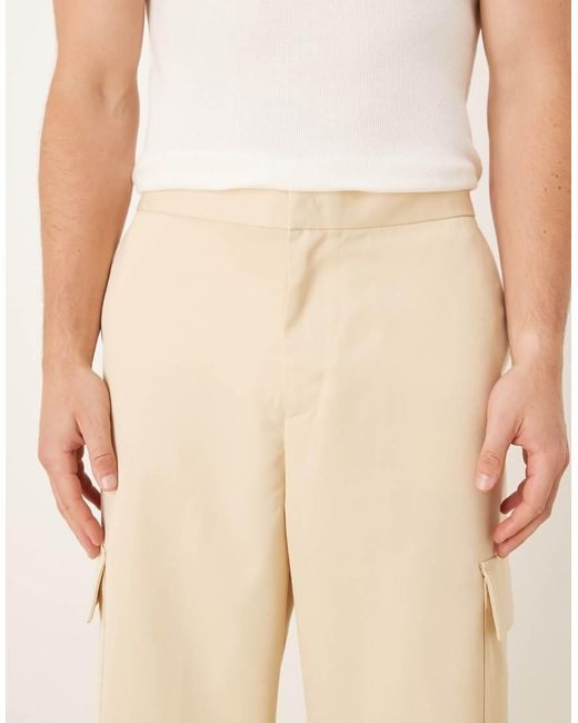 Pantalones De Vestir Cargo Amarillo Pastel Sin Cierres De Pernera Ancha Con Pinzas Delanteras De ASOS de hombre de color Natural