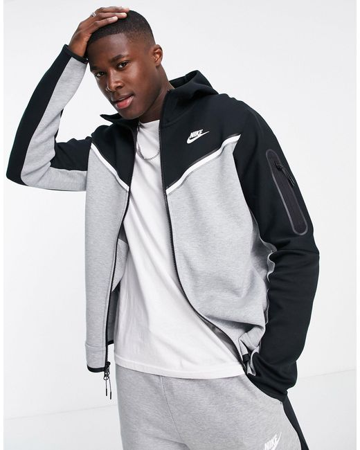 Nike Tech - Fleece Hoodie Met Rits En Kleurvlakken in het Blauw voor heren  | Lyst NL