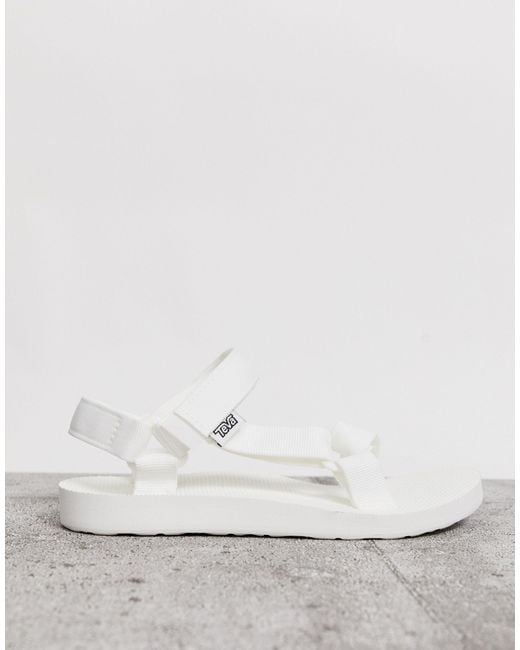teva white original universal flat sandals