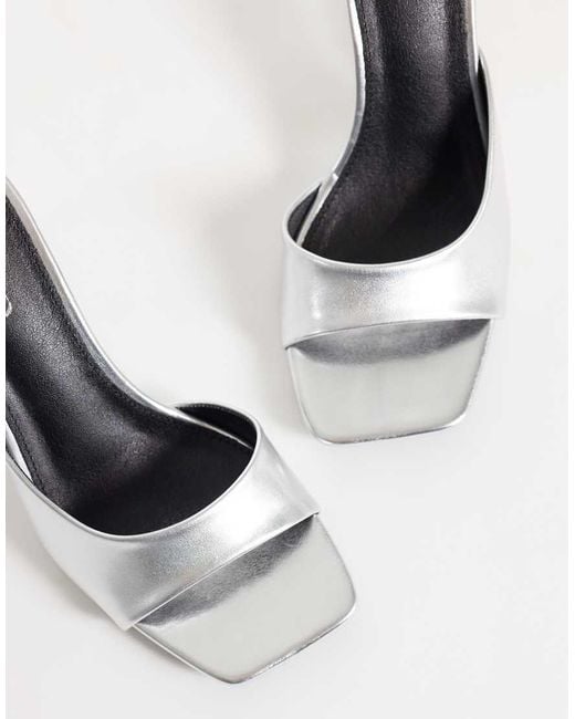 Raid White Juniper Faux Suede Heeled Wedge Mules