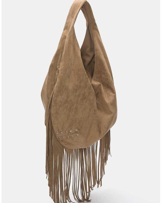 Borsa Da Spalla Con Frange di Pull&Bear in Brown