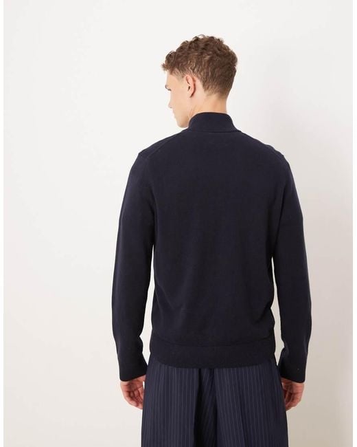 Jersey De Manga Larga Con Cremallera Corta Y Logo En El Pecho De Abercrombie & Fitch de hombre de color Blue