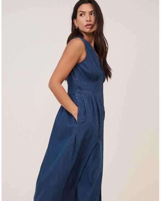 Nobody's Child Blue Denim Sleeveless Starlight Midi Dress