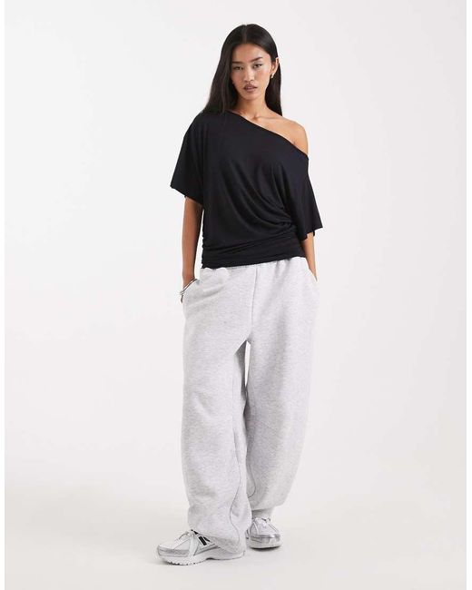 Collusion Black Off Shoulder Drapey Top