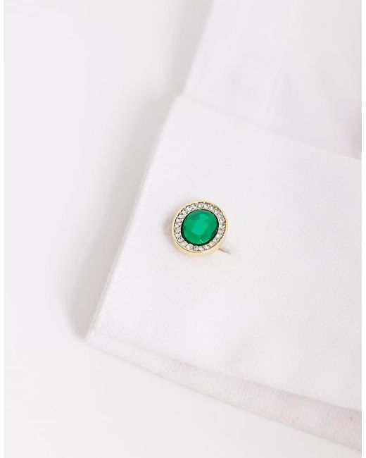 ASOS Green Emerald Stone Cufflinks for men