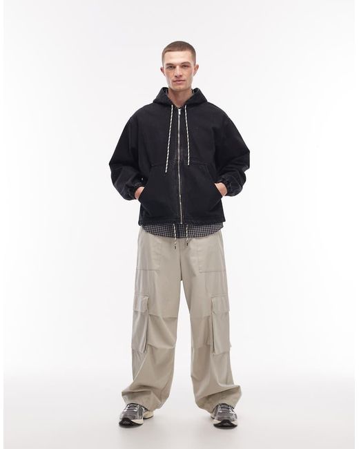 No Problemo Blue Workwear Denim Zip Through Jacket for men