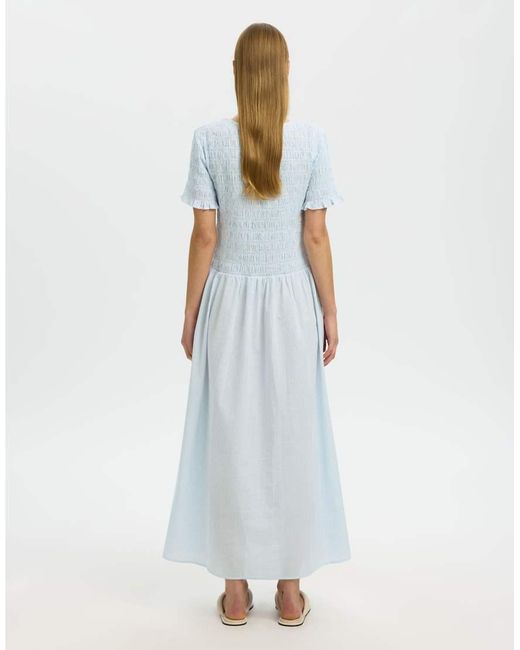 SELECTED Midi-Jurk in het Blue