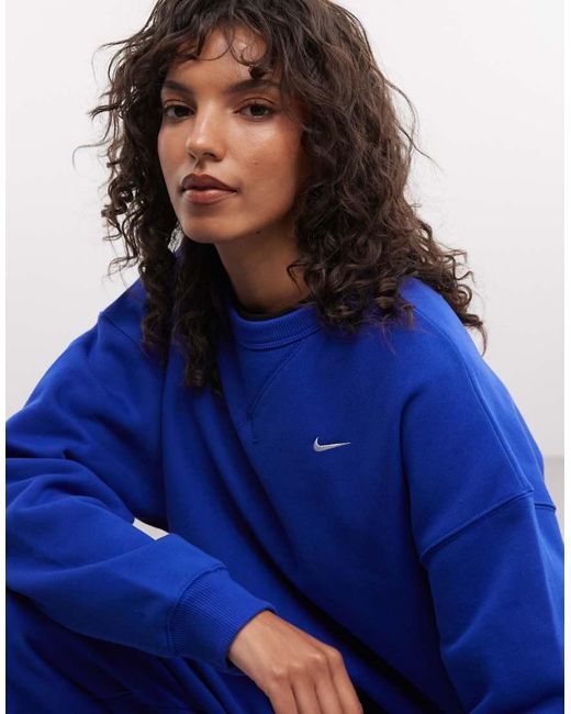 Nike Blue Studio Fleece Heavy Weight Oversized Sweat