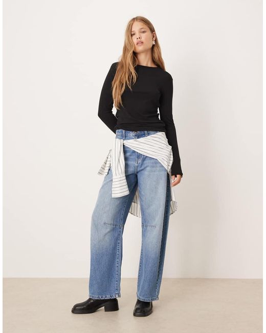 Mango Blue Long Sleeve T-shirt