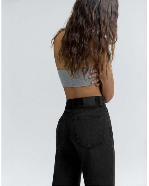 Pull&Bear Black High Waist Mom Jeans