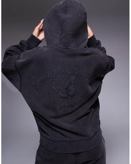 Good For Nothing Blue Washed Relaxed Hoodie