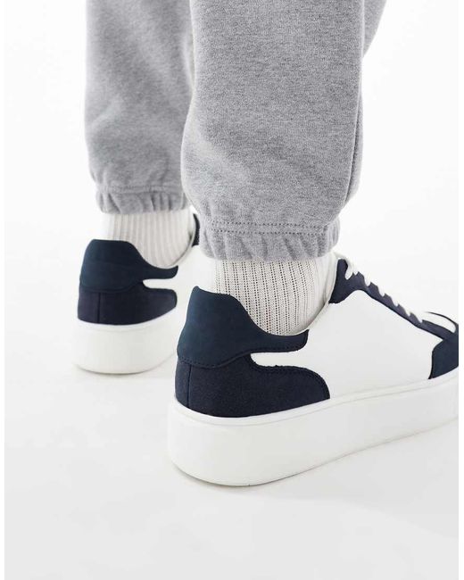 Sneakers Stringate Bianche Con Pannelli di ASOS in Metallic da Uomo