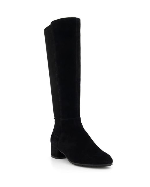 Dune Black Tayla Suede Knee High Boots