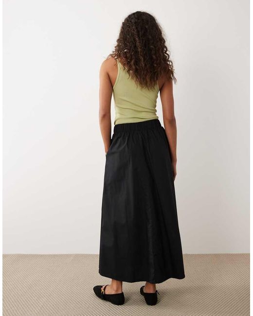 Vila White Cotton Midi Skirt