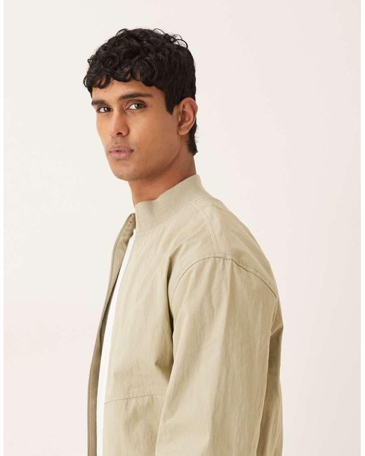 ASOS Natural Oversized Bomber Jacket for men