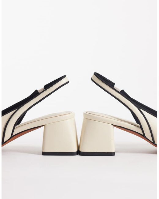 ASOS White Sugarplum Slingback Block Heel Shoes