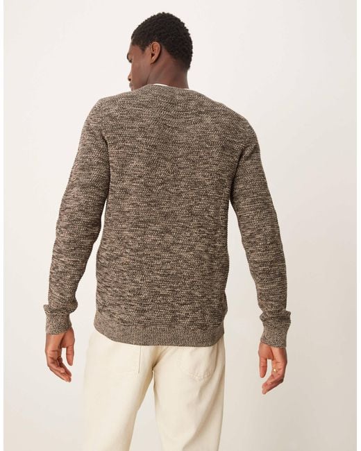 SELECTED Brown Textured Knitted Jumper for men