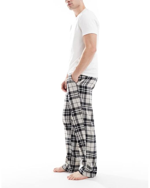 Jack & Jones Gray Checked Lounge Pants for men