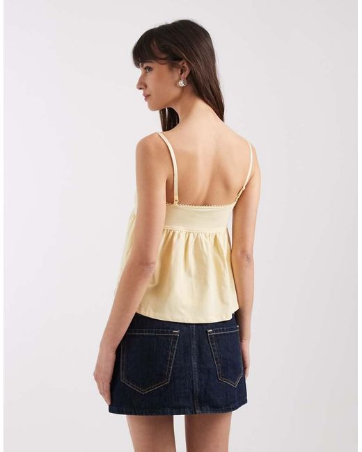 ASOS Natural Trim Detail Babydoll Cami