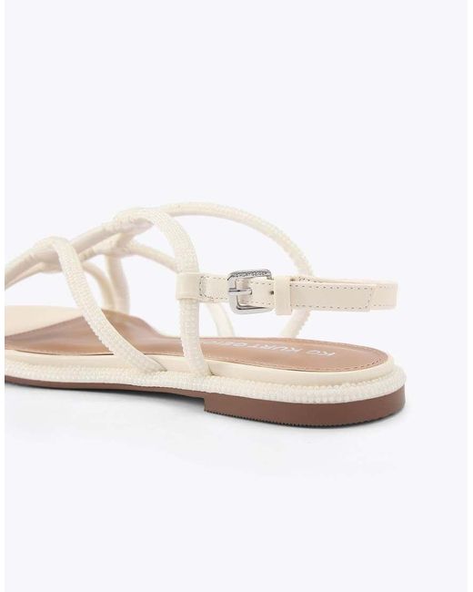 KG by Kurt Geiger White Roonie Flat Sandals