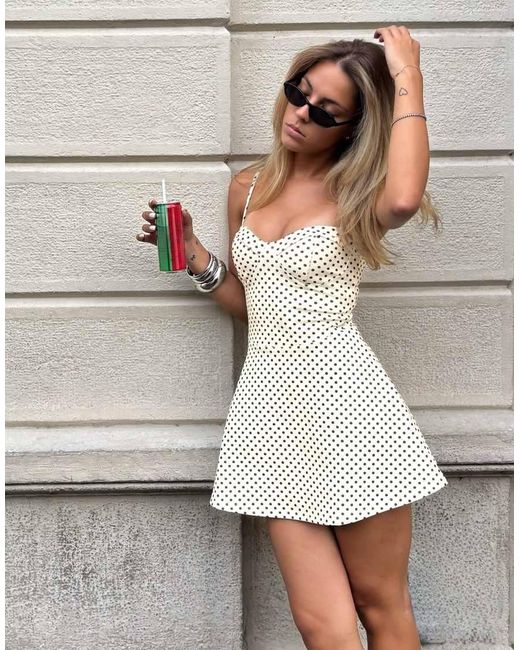Bershka Yellow Mini Strappy Corset Dress