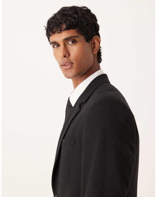 ASOS Black Slim Wool Mix Suit Jacket for men