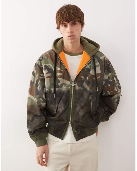 Aape By A Bathing Ape Multicolor Aape By A Bathing Ape Heavyweight Hooded Bomber Jacket for men