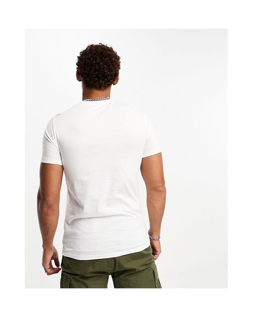 Armani Exchange White Front Taped Logo T-shirt for men