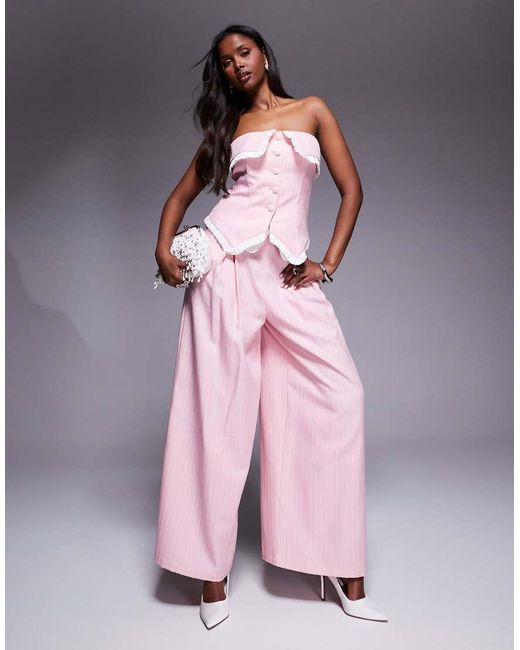 ASOS Pink Co-ord Tailored Bandeau Waistcoat