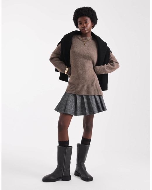 ONLY Brown High Neck Oversized Jumper