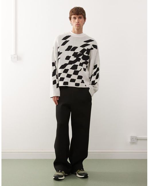 Weekday White Jumper With Broken Graphic for men