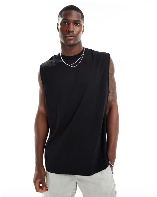 ASOS Black Oversized Vest for men