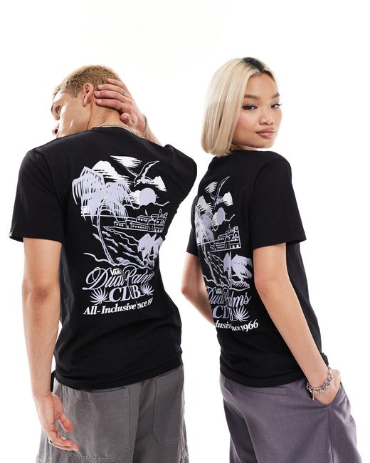 Dual - t-shirt à imprimé palmiers au dos Vans en coloris Black